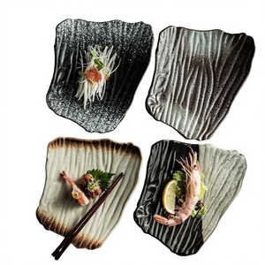 Platos de Cerámica Japoneses Irregulares de 9 Pulgadas, Ecológicos, de Lujo, para Bodas, Fiestas, Pescado, Sushi, Vajilla - Product Image 2