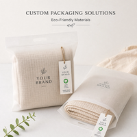 Vêtements pour bébé garçon en coton biologique 100% GOTS, couverture en mousseline pour bébé avec logo personnalisé, couleur unie, vente en gros, enveloppe de réception 4 couches