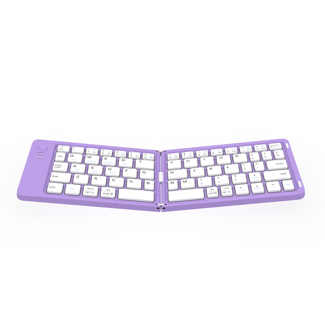 New Three-Channel Purple Mechanical Folding Fullsize Wireless Keyboard Built-in Lithium-ion Battery USB Type-C Long Battery Life