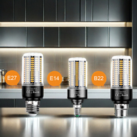 Ampoule LED Corn E14 E27 B22 à économie d'énergie, nouvelle conception LOHAS, super éclairage, pour la maison