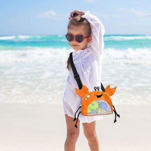 Nouveau sac de plage unisexe pour enfants en maille, forme crabe, en PVC, pour ramasser les coquillages et les jouets de sable, style messager - Product Image 4