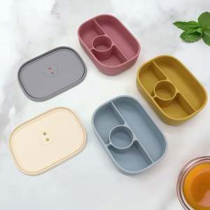 กล่องอาหารกลางวันมีฝาปิดซิลิโคนกันรั่วสำหรับเด็กนักเรียนเด็กปราศจาก BPA - Product Image 2