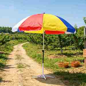 Sombrilla de Playa de 130 cm 140 cm con Protección UV UPF50+, Tela Oxford de Grado Comercial, Ventilada, con Varillas Dobles, Sombrilla para Exteriores para Acampar - Product Image 1