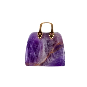 Penjualan langsung pabrik kalung liontin tas tangan Mini batu kecubung untuk wanita dompet kristal tas kuarsa liontin batu permata perhiasan - Product Image 1