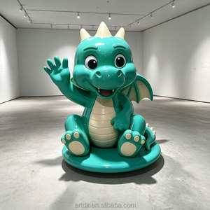 Statue de <span class=keywords><strong>dragon</strong></span> ailé mignon en fibre de verre A165, imperméable, en FRP, pour jardin extérieur, parc à thème, décoration pour enfants, sculpture - Product Image 3