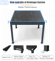 Pergola en aluminium avec toit à lames motorisé, gazebo de patio, système extérieur imperméable, résistant au vent, réglable et personnalisable