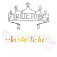 Bride to Be Bridal Shower diadème couronne ceinture bijoux de mariage or Rose diamant enterrement de vie de jeune fille accessoires fournitures