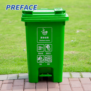 Poubelle de jardin extérieure mobile de première qualité avec couvercle en HDPE, poubelle en plastique avec pédale et roulettes - Product Image 4