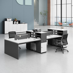 Dapat disesuaikan baru sederhana Perusahaan furnitur kantor 4 Orang meja kantor meja komputer meja kerja Morden meja kerja - Product Image 1