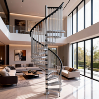 Escalier en colimaçon en métal décoratif d'intérieur, design durable, vente chaude, moins cher, escalier moderne en acier