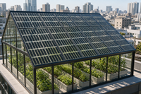 Panneau solaire N-type HPBC BIPV à double vitrage, transmittance personnalisée, sans cadre, demi-cellule, verre PV pour véranda et mur rideau