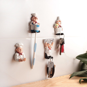 Chef Toothbrush <b>Hook</b> Wall Mounted Resin Holder For <b>Bathroom</b> Toothbrushes - Product Image 2