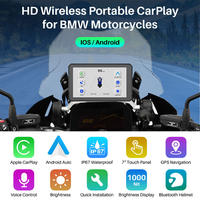 IYING Layar Dashboard Nirkabel 7 Inci Pintar Tahan Air GPS IPS LCD 854x480 untuk Sepeda Motor BMW Mendukung CarPlay Android Auto