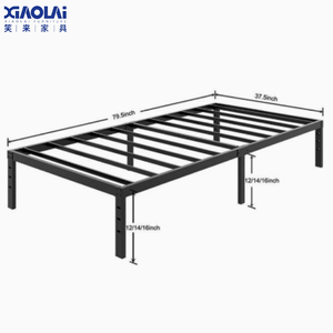 Cadre de lit en métal minimaliste durable, acier au carbone, base à lattes simple pour <span class=keywords><strong>appartement</strong></span> locatif, maison d'hôtes - Product Image 6