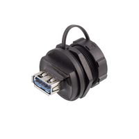 CAZN – support de panneau femelle à mâle IP67 fileté USB 3.0 réceptacle avec couvercle anti-poussière
