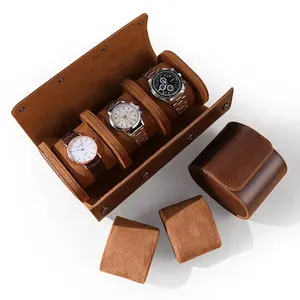 OJR OEM/ODM 여행 시계 케이스 가죽 Caja Para Reloj 휴대용 고급 시계 상자 포장 시계 롤 케이스