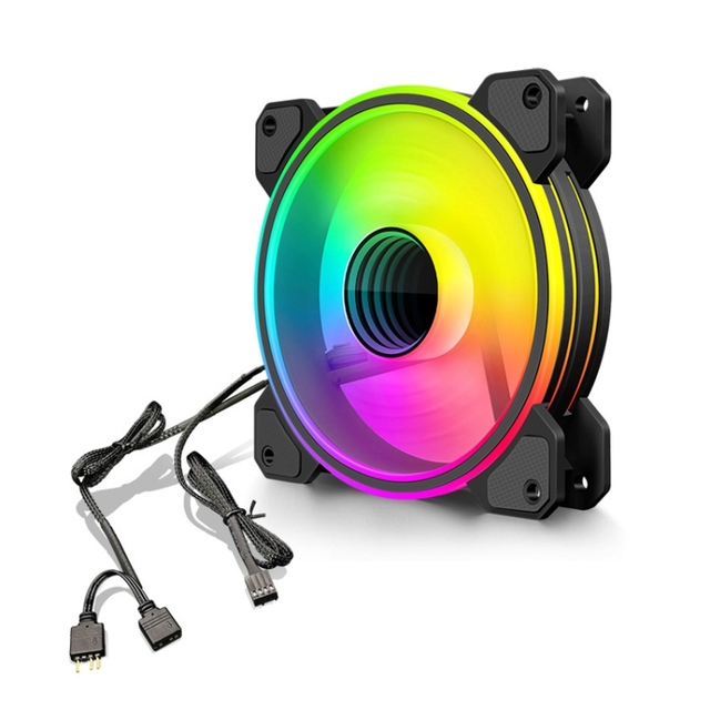 New Arrival COOLMOON 12cm Infinity Lens Computer Cooling Fan ARGB Chassis Electronic Cooling Fan