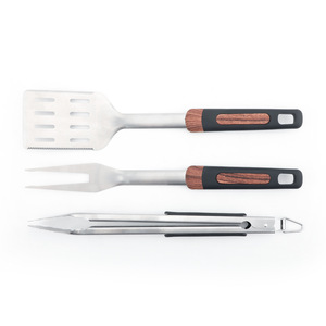 Stainless Steel Grill Set 3 Piece Spatula Fork Tongs Multi Function Outdoor Indoor <b>BBQ</b> <b>Tools</b> Durable Kitchen Utensils - Product Image 1