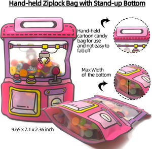 Sacs cadeaux en plastique à motif dessin animé, forme griffe de machine à pinces, pour bonbons et biscuits, avec fermeture Ziplock, pour fêtes - Product Image 2
