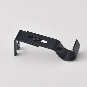 Adjustable Metal Roman Rod <b>Bracket</b> <b>Black</b> Carbon Steel Wall Mount Curved Design Minimalist Easy Installation Universal Curtain - Product Image 4