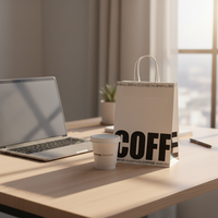 Sac de livraison personnalisé en papier kraft brun pour pizza, café et aliments, écologique, avec logo personnalisé, recyclable et réutilisable