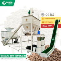 Nouvelle ligne de production de granulés d'aliments pour animaux en acier inoxydable pour maïs, blé, son, coques de riz, sorgho, riz - Capacité de 600-1000 kg/h, granulés personnalisables