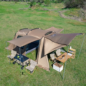 Tenda a tunnel a doppio strato per esterni quattro stagioni, in tessuto Oxford, spaziosa, per campeggio e pranzo, impermeabile e protezione solare, tenda 5-8-10 posti - Product Image 4