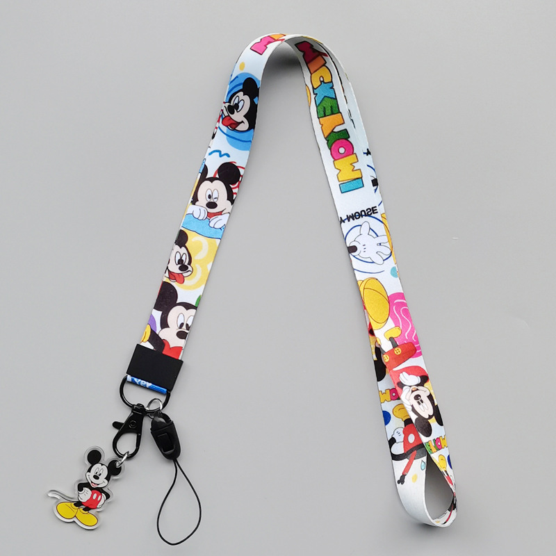Lovely Cartoon Mouse Duck Phone Neck Accessories Lanyards Wholesale Anti-Lost Card Holder Pendant Portable Satin Lanyard Widget Image 3