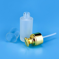 Flacon en verre dépoli pour émulsion, huile essentielle, lotion, fond de teint liquide, cosmétique, avec couvercle en acrylique et bouchon à vis, vide