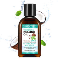ALIVER Bain de bouche blanchissant à l'huile de coco et menthe, formule ayurvédique, usage quotidien, pour des dents plus blanches et une haleine fraîche, marque privée, direct usine