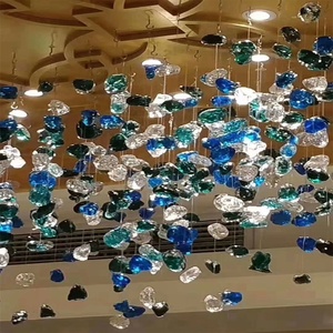 Hall dell'hotel di illuminazione di colore Misto a <span class=keywords><strong>mano</strong></span>-made glassa colorata/Naturale decorazione In Pietra del pendente lampadario per Hotel di illuminazione - Product Image 1