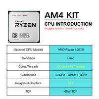 Nouvelle carte mère B450 MATX Combo AMD Ryzen 7 2700 CPU prenant en charge 2x DDR4 DIMM Slots XMP Gen3 X4 NVME M.2 SATA3.0 Carte mère B450