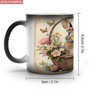 Four Seasons Universal Household Mug 11oz Frosted Black <b>Ceramic</b> Heat Activated <b>Cup</b> - Product Image 1