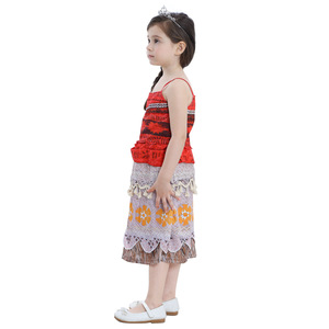 Jupe débardeur pour filles Robe d'été Moana Ocean à imprimé dessin animé - Product Image 4