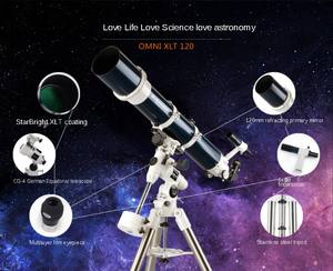 Omni xlt 120 refrator telescópio astronômico, CG-<span class=keywords><strong>4</strong></span> montar equatorial e tripé de 1.75 polegadas - Product Image 6
