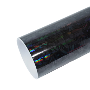 Autocollant de voiture en fibre de carbone forgée noir argent rouge brillant, autocollant sur le capot, vinyle adhésif pour autocollants de voiture - Product Image 6