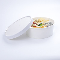 Vente en gros Bol en papier kraft jetable biodégradable Boîte à salade fast-food à emporter Bento Liner Egg Sushi Assiette de riz