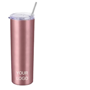 Custom Logo 20oz Skinny Tumbler 304 Stainless Steel Vacuum <b>Insulated</b> Eco-Friendly Travel <b>Mug</b> with Straw for Daily Outdoor Use - Product Image 4
