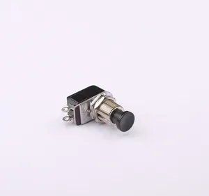 Toowei-Interruptor de botón con cabezal de plástico negro, esquinas redondeadas, 2 pines, para soldar, 11mm