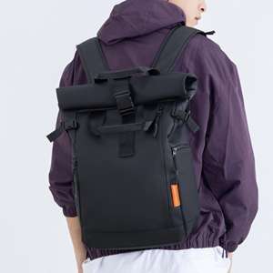 Unisex Trendy büyük kapasiteli rulo üst PU dizüstü sırt çantası özel su geçirmez anti-hırsızlık okul/öğrenci açık seyahat iş çantası - Product Image 2