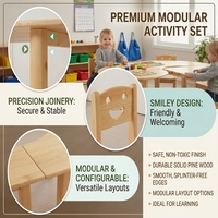Ensemble table et chaises en contreplaqué de bouleau Montessori pour maternelle, mobilier d'activités éducatives pour tout-petits, pour garderie et école maternelle