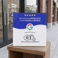 Carte NFC acrylique programmable et étanche 13,56 MHz pour les avis Google sur les réseaux sociaux (Facebook/TikTok/Google Reviews)