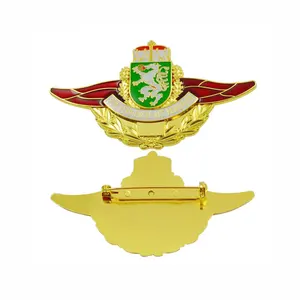 Style Multi Size Custom Tinplate Pin Button Badge Emblem Replacement Lock Security Officer Uniform Badges And Pins