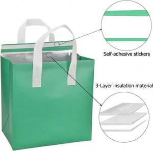 Sacs d'épicerie réutilisables en tissu non tissé personnalisés, sacs isothermes biodégradables, logo imprimé sur mesure pour le chocolat et le sucre - Product Image 5