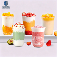 Gobelets en plastique transparents personnalisés de 12 oz, 16 oz, 22 oz, en PP, pour boissons aux fruits, au lait, au boba, au bubble tea