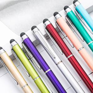 Creative Slim Spot <b>Multi</b> <b>Color</b> Stylus Metal Ballpoint <b>Pen</b> With Laser Engraving Custom Logo Wholesales Mobile Phone Computer - Product Image 2