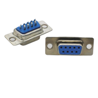 Conector de puerto serie DB9, Conector de cable macho hembra, enchufe de 9 pines, 2 filas, conector RS232 VGA chapado en oro