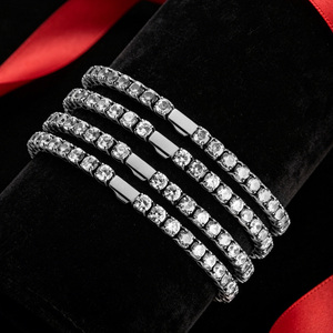 โรงงานผลิตกำไลแฟชั่น ผู้จัดจำหน่ายกำไลเทนนิสแบบ Iced Out สุดเท่ห์ กำไลทรงกลมคุณภาพพรีเมียมสำหรับเครื่องประดับฮิปฮอปสำหรับทุกเพศ - Product Image 1