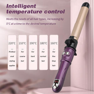2025 rotativo eléctrico Auto barriles de cerámica rizador de hierro portátil automático rizador de pelo Rosa pelo onda grande rizador de peluquería - Product Image 4