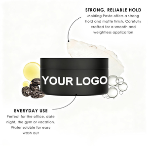 Cire coiffante pour hommes à tenue moyenne, ingrédients naturels, étiquette personnalisée avec logo - Product Image 4
